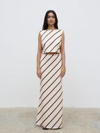 Zuri Tied Striped Top - Asymmetric Stripe