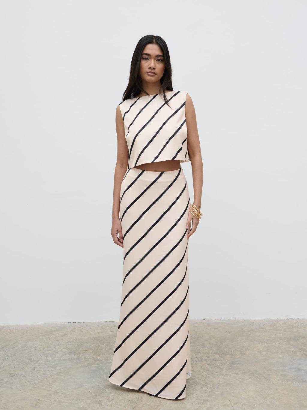 Zuri Tied Striped Top - Asymmetric Stripe