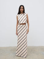 Zuri Tied Striped Top - Asymmetric Stripe