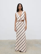 Zuri Tied Striped Top - Asymmetric Stripe