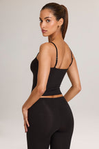 Modal Scoop-Neck Tank Top in Black