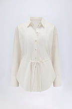 Oversized Cotton-Poplin Shirt in White