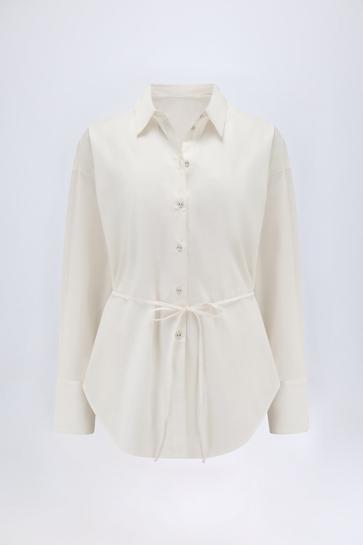 Oversized Cotton-Poplin Shirt in White