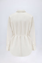 Oversized Cotton-Poplin Shirt in White