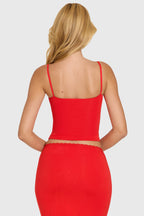 Modal Lace-Trim Top in Cherry