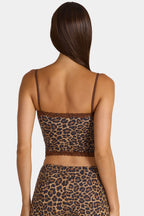 Modal Lace-Trim Peekaboo Tank Top in Leopard