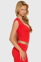 Modal Cap-Sleeve Top in Cherry