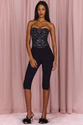 Embellished Corset Top in Black