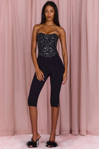 Embellished Corset Top in Black