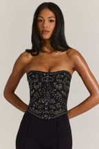 Embellished Corset Top in Black
