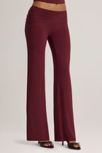 Modal Mid-Rise Trousers in Plum
