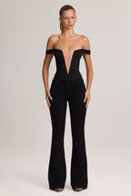 Ponte Bardot Corset Top in Black