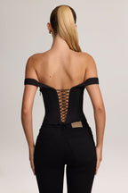 Ponte Bardot Corset Top in Black
