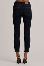 High-Rise Cropped Skinny Jeans in Dark Wash