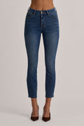 High-Rise Cropped Skinny Jeans in Mid Wash