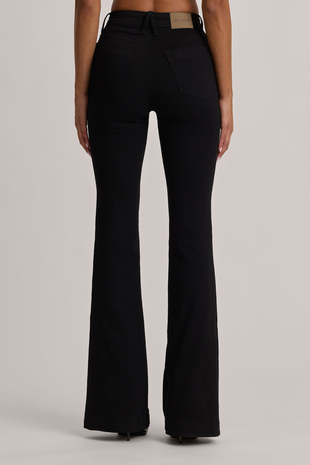 High-Rise Flared Jeans in Black Wash
