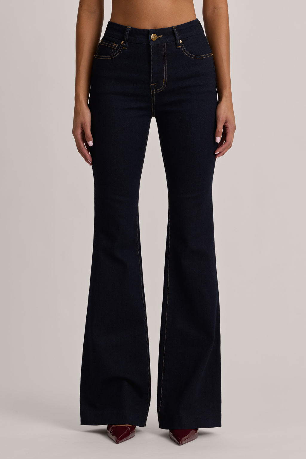 High-Rise Flared Jeans in Dark Wash