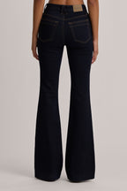 High-Rise Flared Jeans in Dark Wash