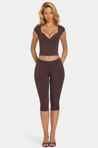 Modal Capri Leggings in Chocolate