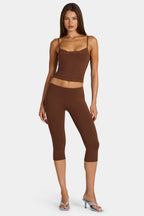 Modal Capri Leggings in Cocoa Brown