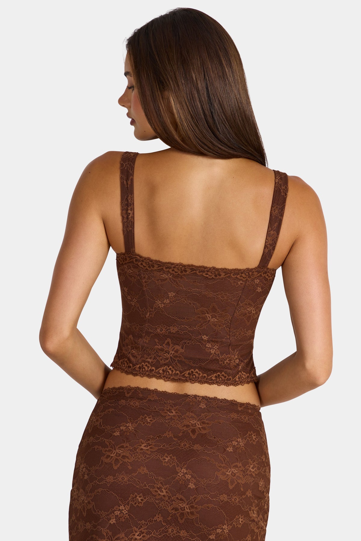 Lace Cami Top in Cocoa Brown
