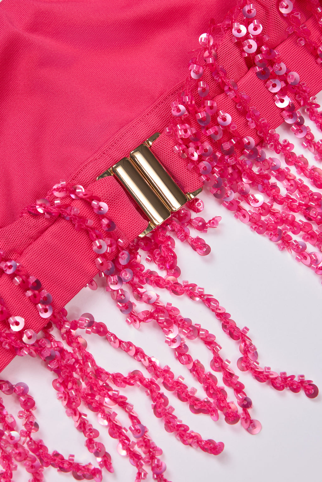 Fringed Bralette in Raspberry