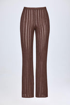Mid-Rise Flared Trousers in Bronze