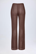 Mid-Rise Flared Trousers in Bronze