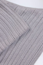 Plunge Halterneck Crop Top in Silver