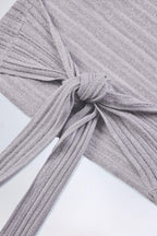 Plunge Halterneck Crop Top in Silver